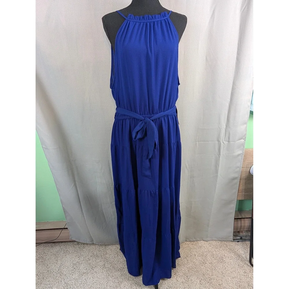 New York & Company Maxi Dress Women XL Blue NWT